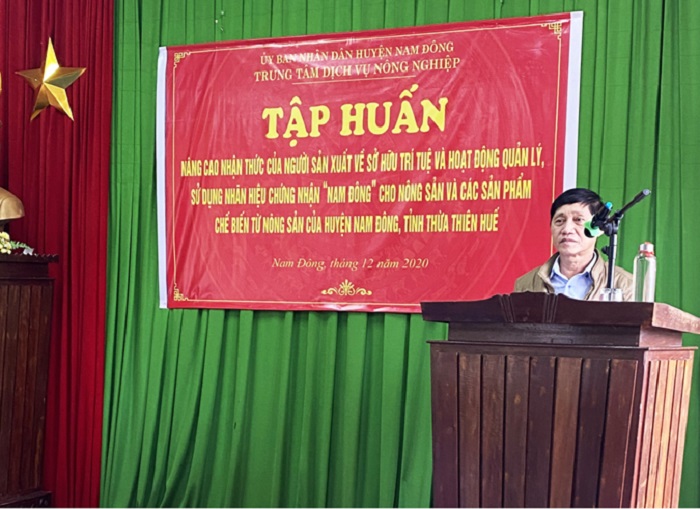 Ông Nguyễn Hùng - Nguyên Trường phòng Quản lý - Sở Khoa học và Công nghệ tỉnh Thừa Thiên Huế tại buổi tập huấn